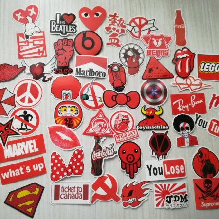 Красные наклейки