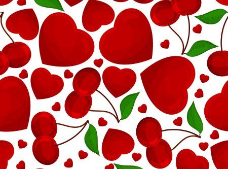 Красный фон с сердечками