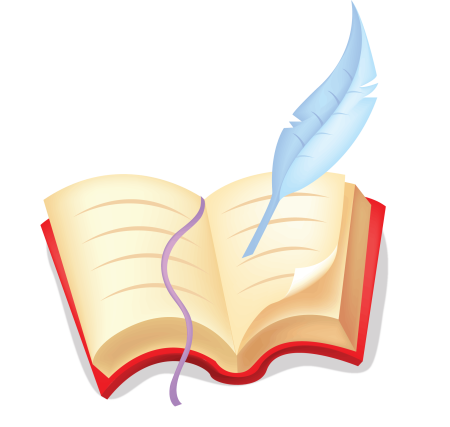 Раскрытая книга с пером