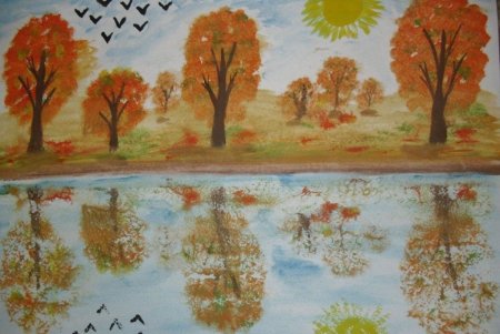 Рисование осеннее дерево