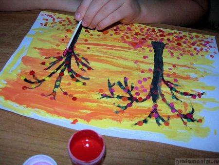 Рисование осенние листья