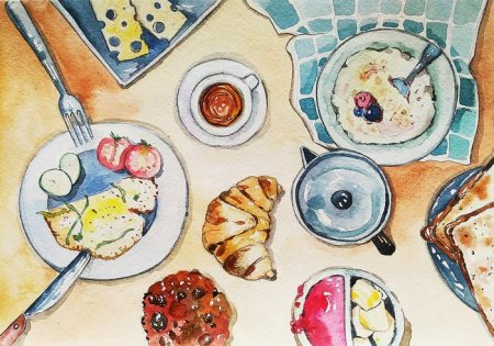 Полезный завтрак рисунок