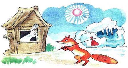 Рисунок к сказке Заюшкина избушка