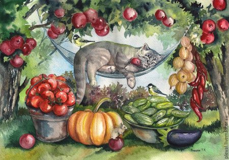 Рисование овощей и фруктов