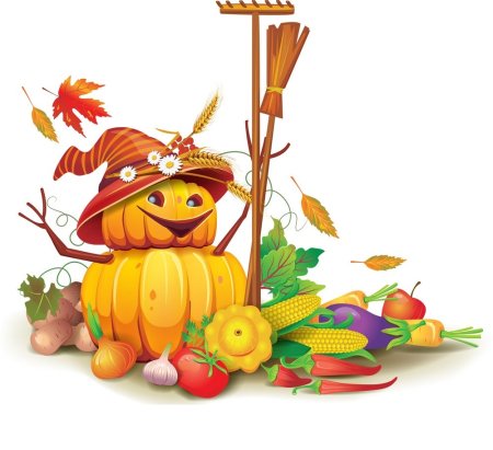 Рисование корзина с овощами