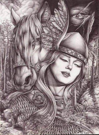 Валькирия Скандинавская мифология тату