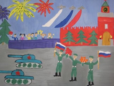 Парад 9 мая рисунок