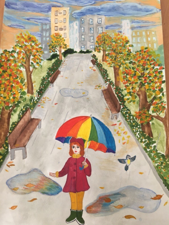 Рисование осенний парк