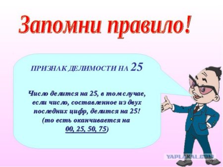 Признаки делимости на 25