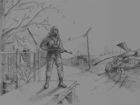 Сталкер для срисовки карандашом