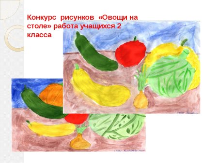Рисование овощей и фруктов