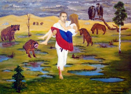 Художник в. Маматказин. "Путин спасет Россию"