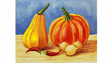 Рисование овощей и фруктов