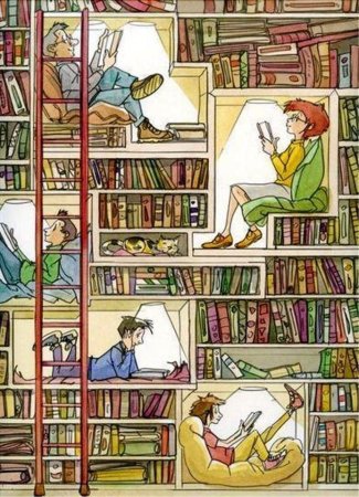 Мальчик в библиотеке
