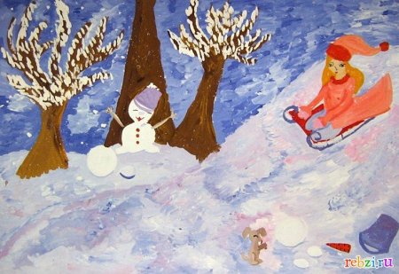 Детские рисунки зима