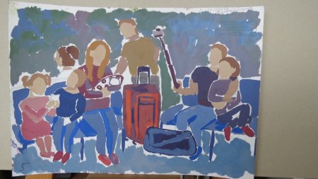 Станковая композиция семья