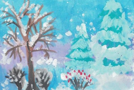 Рисование зима в городе старшая группа