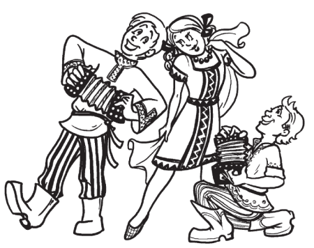 Ярмарочные гуляния раскраска