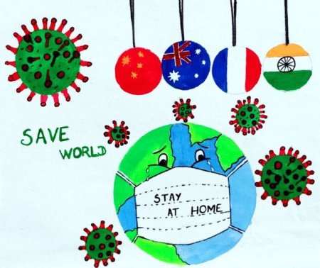 Коронавирус рисунок для детей