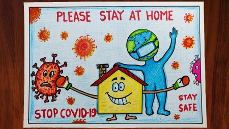 Плакат на тему коронавируса рисунок