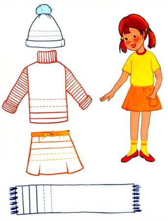 Весенняя одежда для бумажной куклы