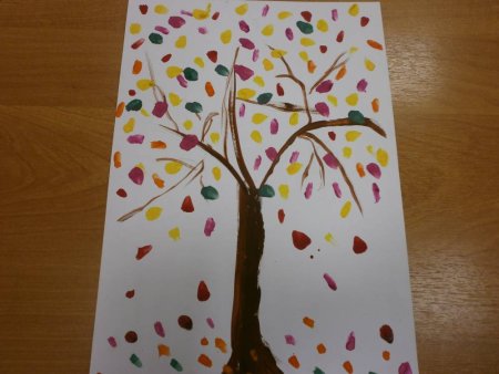 Рисование ладошками дерево