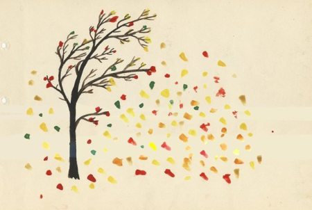 Рисование ладошками осеннее дерево