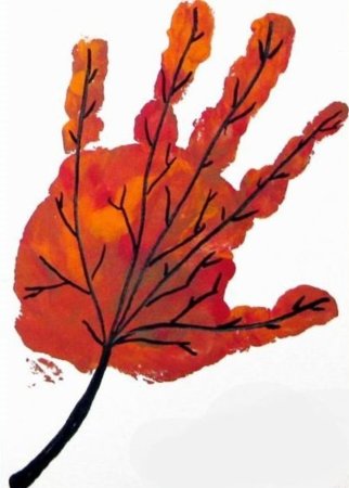 Рисование ладошками осеннее дерево