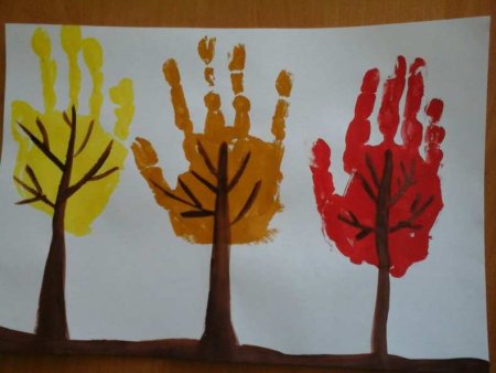 Рисование с детьми осеннее дерево