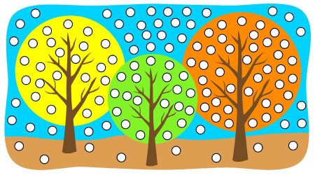 Дерево пальчиковыми красками