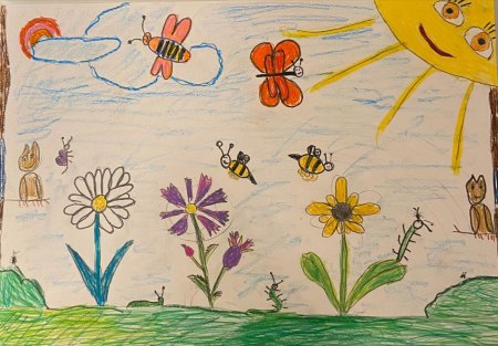 Рисуем поляну с цветами