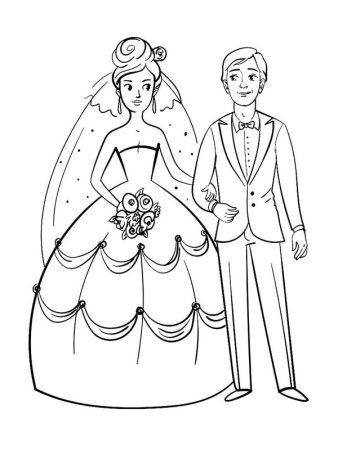 Раскраска жених и невеста