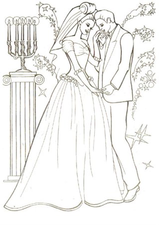 Раскраска жених и невеста