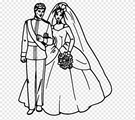 Раскраска Барби невеста