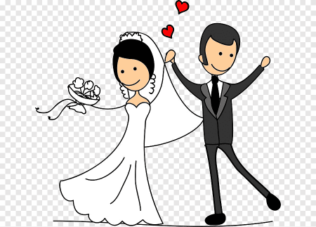Жених и невеста нарисованные