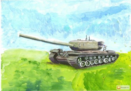 Танк красками для детей