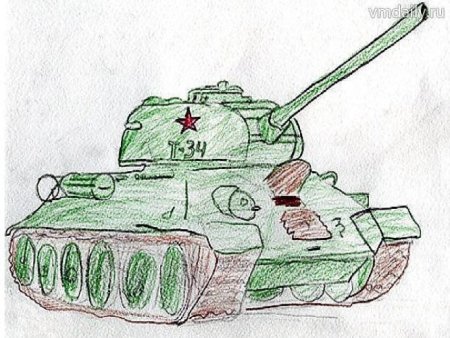Рисунок на военную тему танк