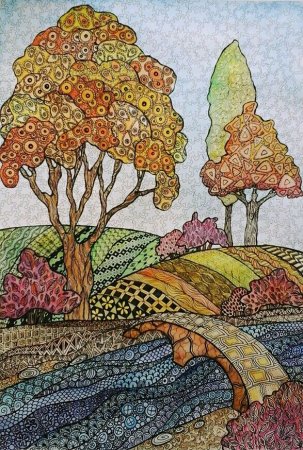 Пейзаж в декоративном стиле