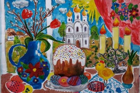 Раскраска Пасха кулич и яйца