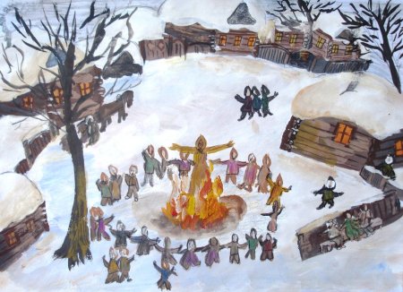 Праздник Масленица рисунок
