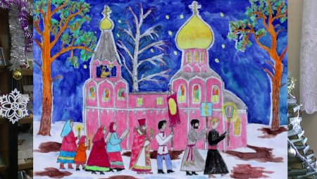 Рождество рисунок для детей