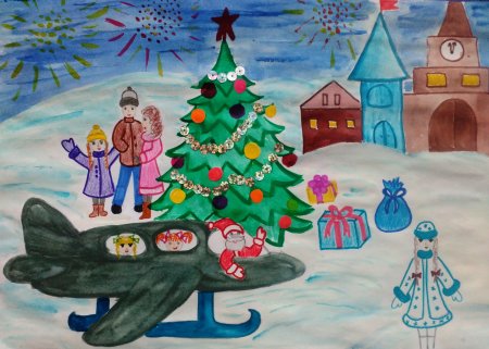 Детские рисунки на новый год