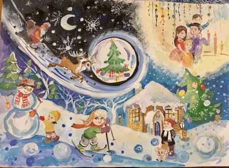 Рисование новогодний праздник