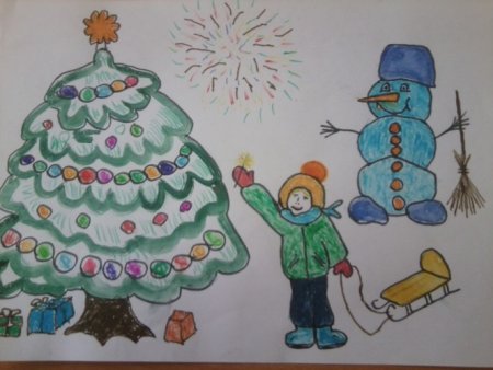 Детские рисунки на новый год