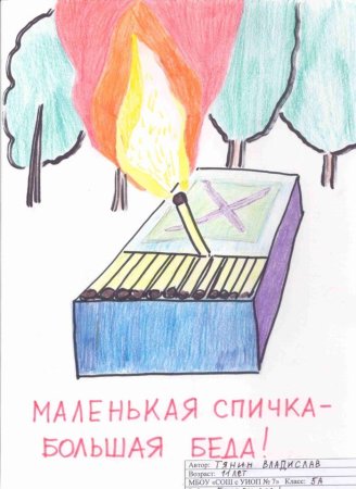 Спичка рисунок пожарная безопасность для детей