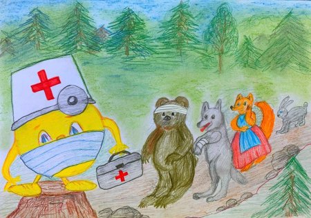 Айболит рисунок для детей