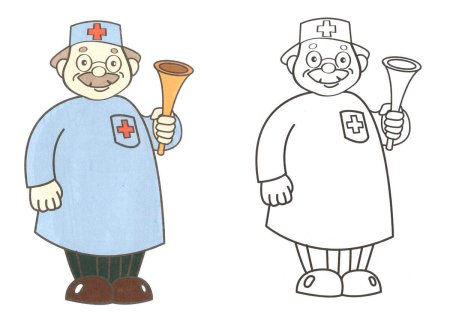 Детский рисунок Айболит