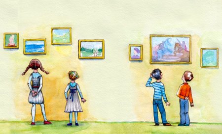 Дети в картинной галерее