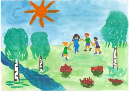 Рисунок на тему мир детства