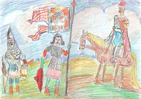 Детские рисунки на тему Петра 1